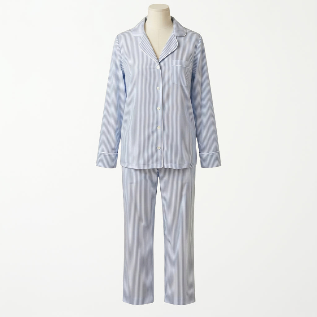 Pijama Blue Stripes - conjunto manga larga blusa y pantalón