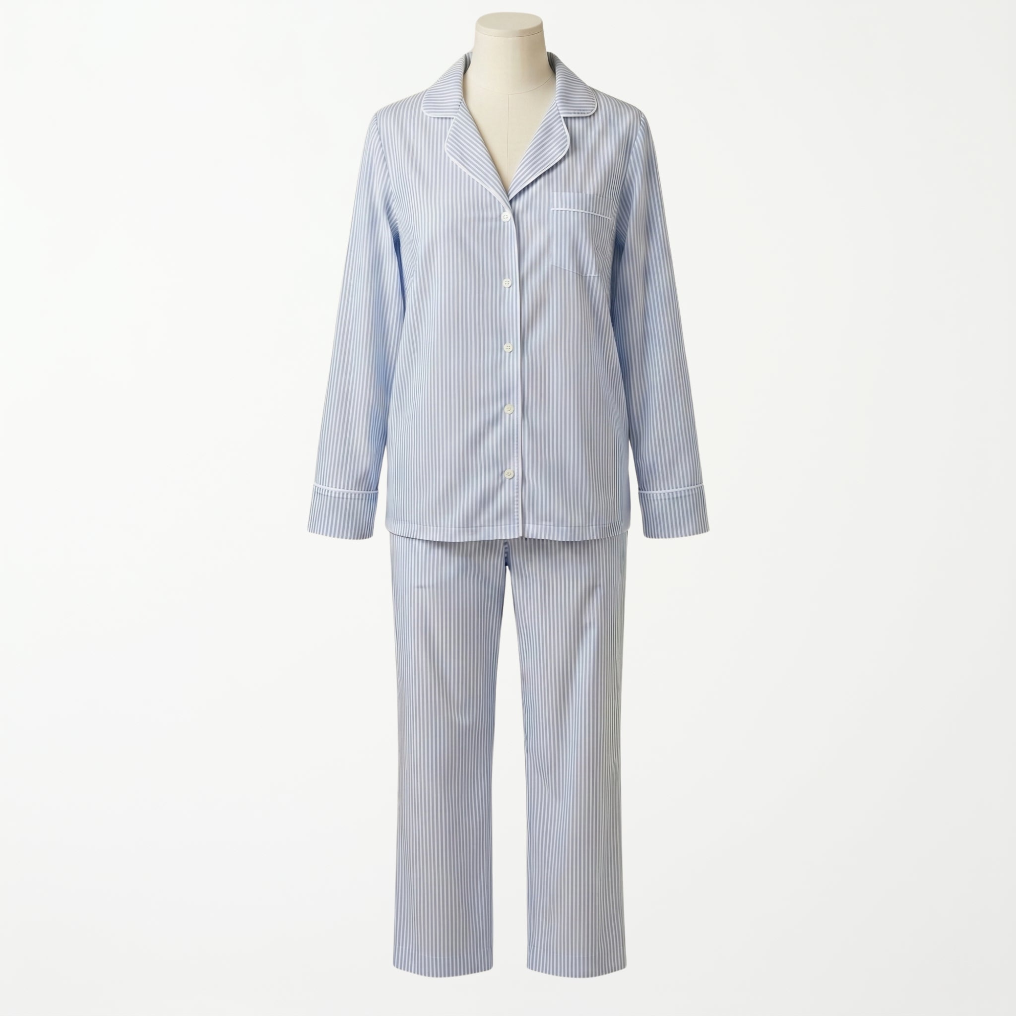 Pijama Blue Stripes - conjunto manga larga blusa y pantalón