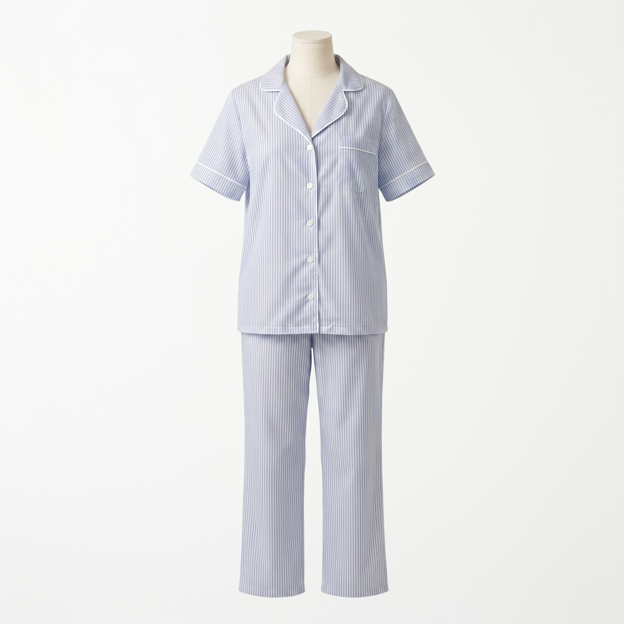 Pijama Blue Stripes - conjunto manga corta blusa y pantalón
