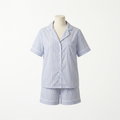 Pijama Blue Stripes Short - conjunto blusa manga corta y short