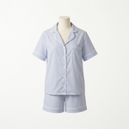 Pijama Blue Stripes Short - conjunto blusa manga corta y short