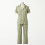 Pijama Cactus Mist - conjunto blusa manga corta y pantalón largo en verde salvia