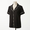 Pijama Classic Noir - blusa manga corta negra vista frontal