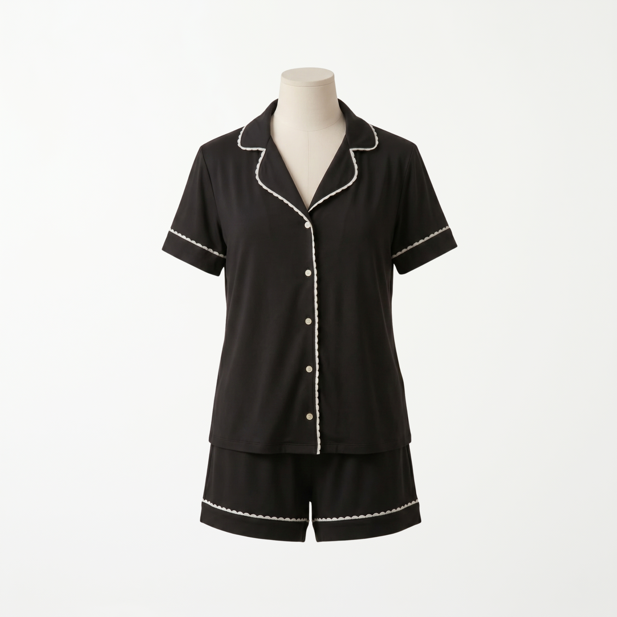 Pijama Classic Noir - conjunto blusa manga corta y short