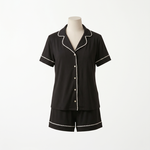 Pijama Classic Noir - conjunto blusa manga corta y short