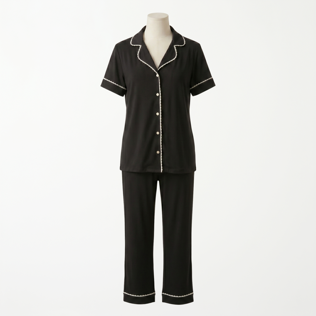 Pijama Classic Noir - conjunto blusa manga corta y pantalón largo