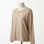 Pijama Ivory Bloom - blusa manga larga vista frontal