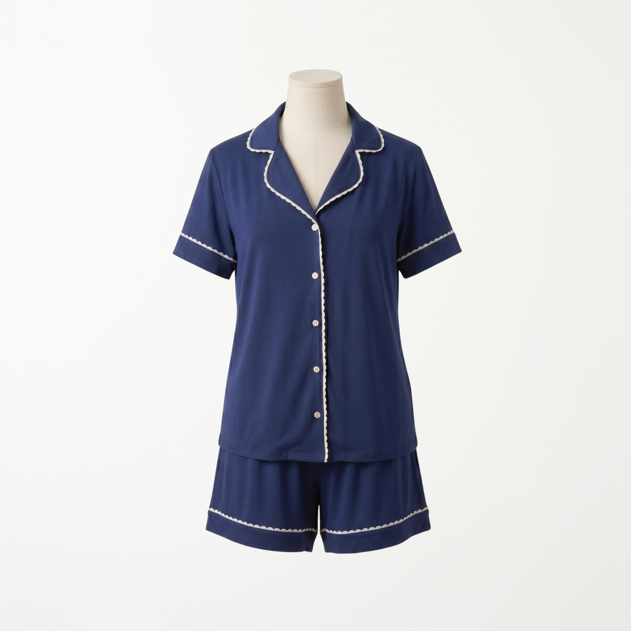 Pijama Midnight Blue - conjunto blusa manga corta y short