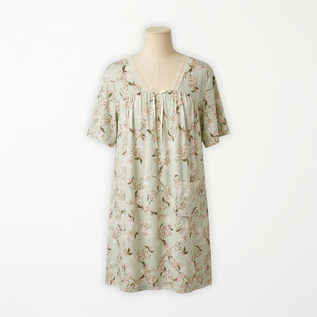 Bata Sage Blossom - vista completa estampado floral verde