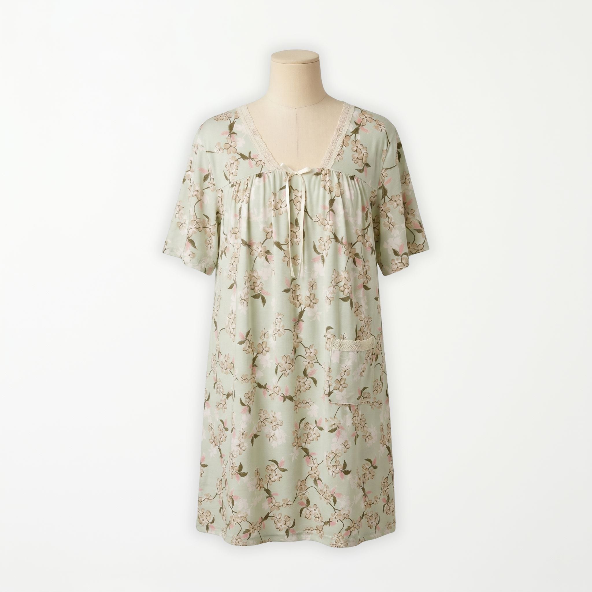 Bata Sage Blossom - vista completa estampado floral verde