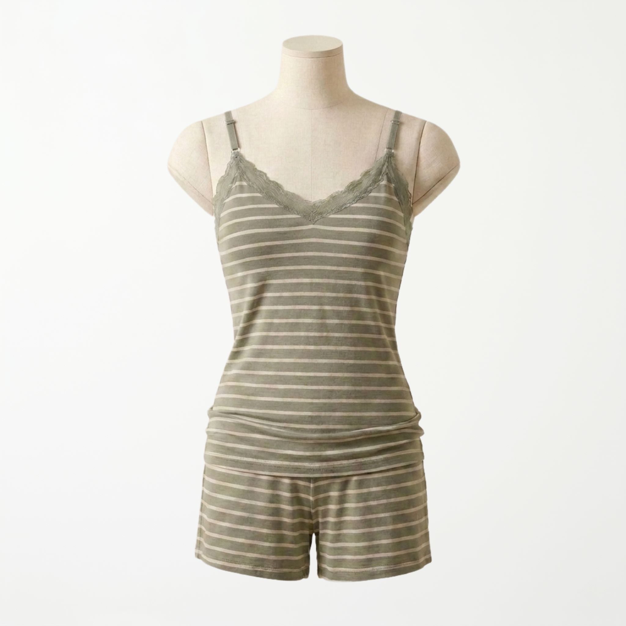 Olive Whisper - conjunto blusa y short
