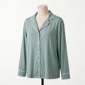 Pijama Verde Aqua - blusa manga larga vista frontal