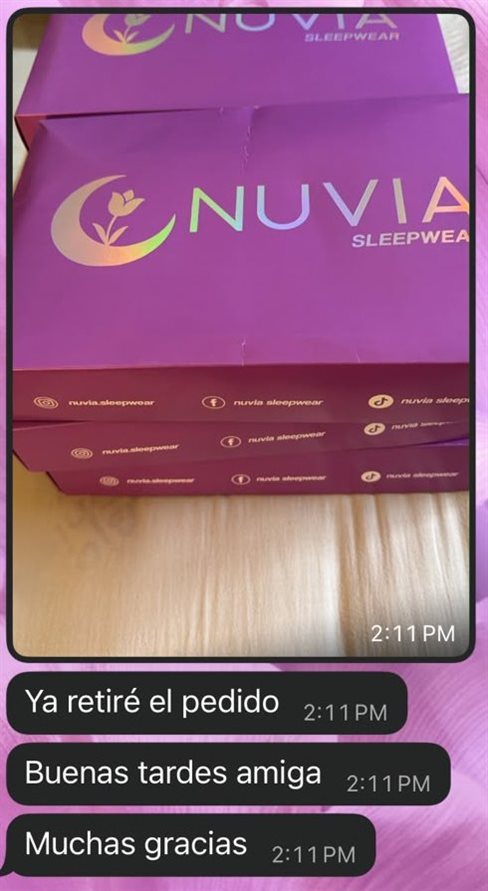 Clienta comparte foto de sus cajas de pijamas Nuvia apiladas: ya retiré el pedido, muchas gracias